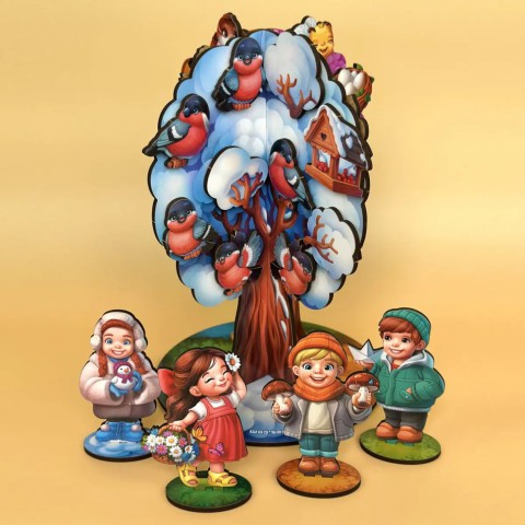 Дитяча настільна гра "Пори року абрикоса" (ПСД295) PSD295 дерев'яна