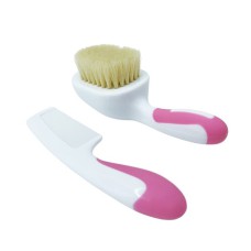 Набір гребінець і щітка з натурального ворсу MGZ-0725(Pink)