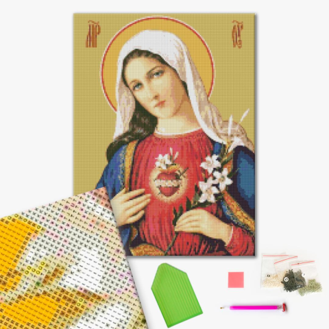 Алмазна мозаїка "Серце Марії" Brushme DBS1088 40х50 см