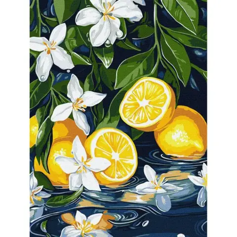 Картина за номерами "Лимон у розрізі" ©art_selena_ua KHO5733, 30х40 см