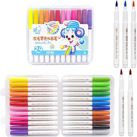 Дитячі фломастери "Water color pen" 228-24(Blue) 24 кольори