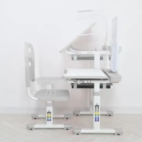 Парта M 5068-11 підставка для книги, лампа, сірий