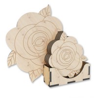 Дерев'яна підставка під гаряче "Троянди" FDPO-299