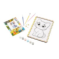 Картина по номерах "Котик" Puz-22945 формат А4 пензлик, фарби, кріплення для стіни