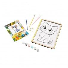 Картина по номерах "Котик" Puz-22945 формат А4 пензлик, фарби, кріплення для стіни
