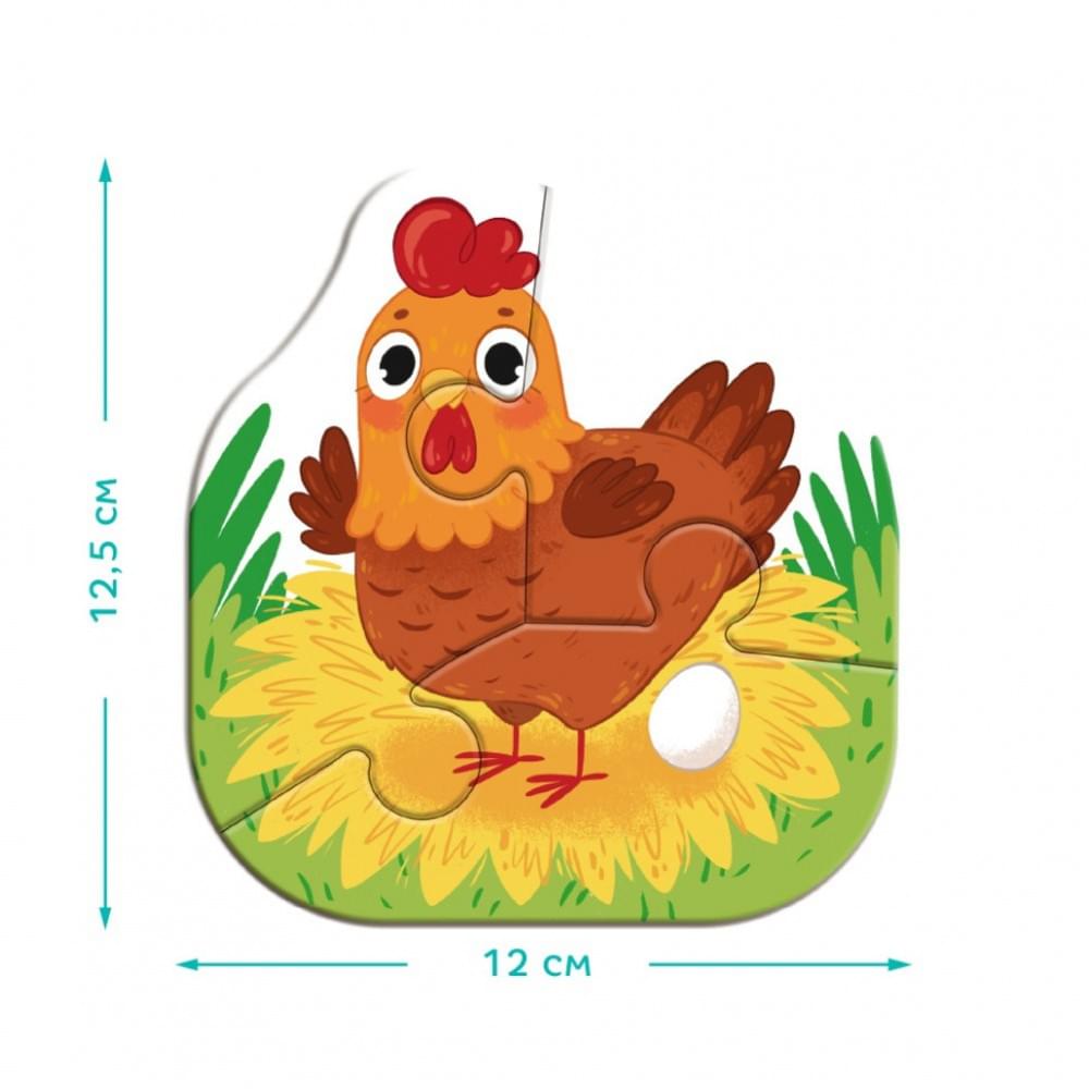 Дитячий пазл 4 в 1 "Baby puzzle. Сільські тварини" DoDo Toys 300686 набір 4 в 1