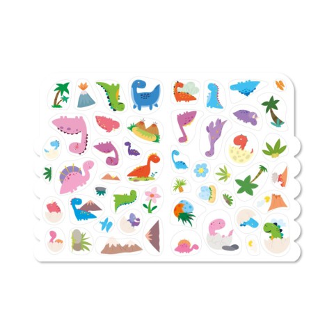 Дитяча розвиваюча розмальовка "Динозаври" РМ-74-01, 50 стікерів