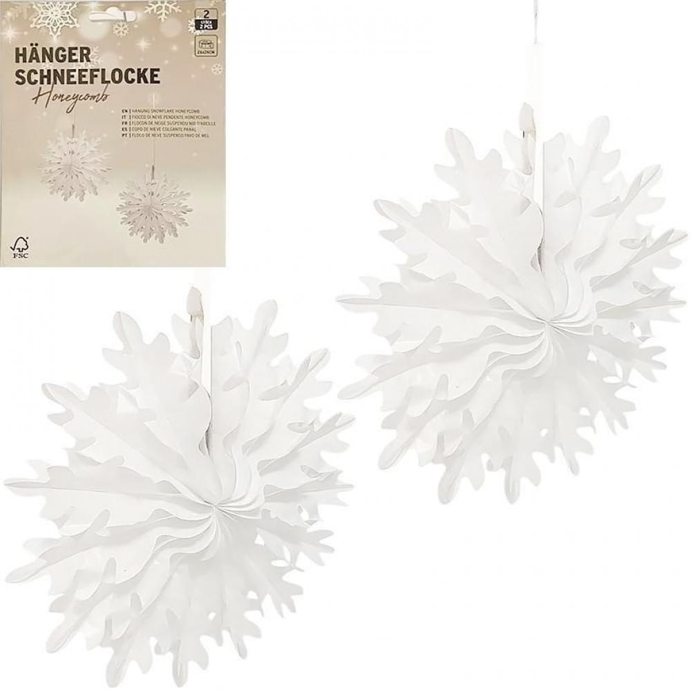 Набір підвісних паперових новорічних прикрас "Сніжинка" CG-11, 2 шт