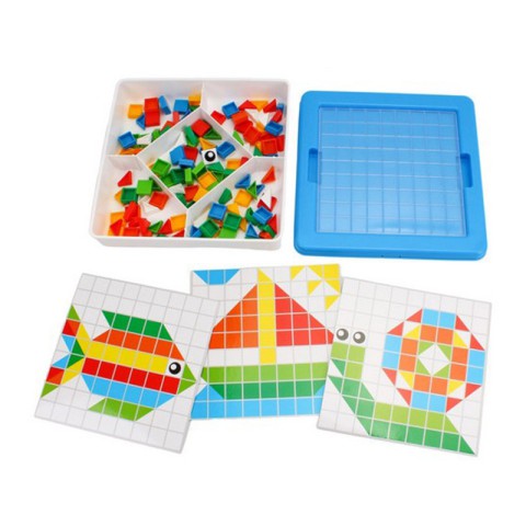 Дитячий розвиваючий набір "Мозаїка" 2215TXK 125 фішок, 6 шаблонів