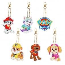Набір брелків алмазна викладка "Щенячий патруль" BR46, 6 шт