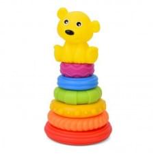 Дитяча іграшка "Пірамідка Ведмедик" 638-112(Yellow) 18,5 см, 6 кілець