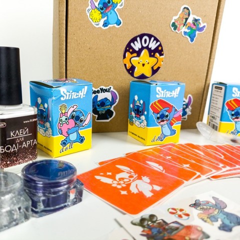 Набір для біо-тату "Wow Box Стіч " від Fresh Tattoo wow-box-stich-3 для 3 дітей