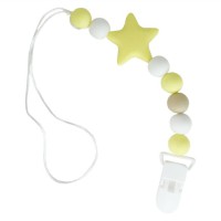 Ланцюжок для пустушки "Зірка" MGZ-0512(Yellow) силіконовий