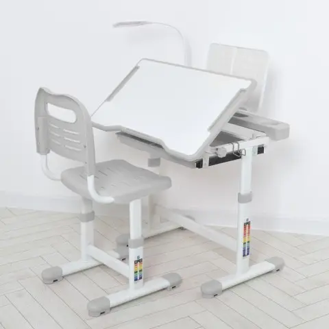 Парта M 5068-11 підставка для книги, лампа, сірий