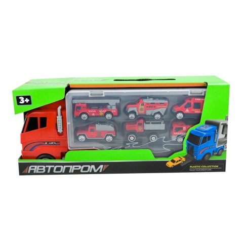 Дитячий трейлер з машинками PS006-2, 6 машинок