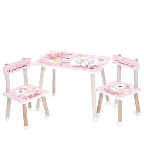 Дитячий столик M 501-14 стільниця 60 х 40 см, 2 стільчики