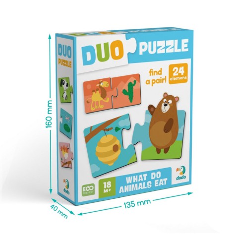 Дитячий пазл "ДУО-Хто що їсть" 300691, 24 елемента