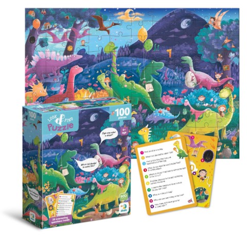 Дитячий пазл Шукай та знаходь "Країна динозаврів" DoDo Toys 300669, 100 елементів