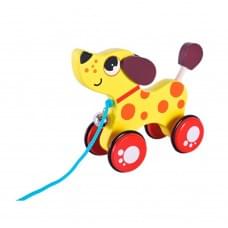 Дитяча дерев’яна каталочка "Песик" C15030-5 на мотузці