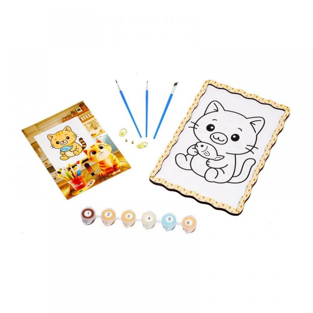 Дитячий набір для розпису по дереву "Котик" Puz-22980 формат А5