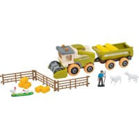 Дитячий ігровий набір "Веселий хутір" OTAMANKO 8806O трактор із причепом для колод, фермер з коровами