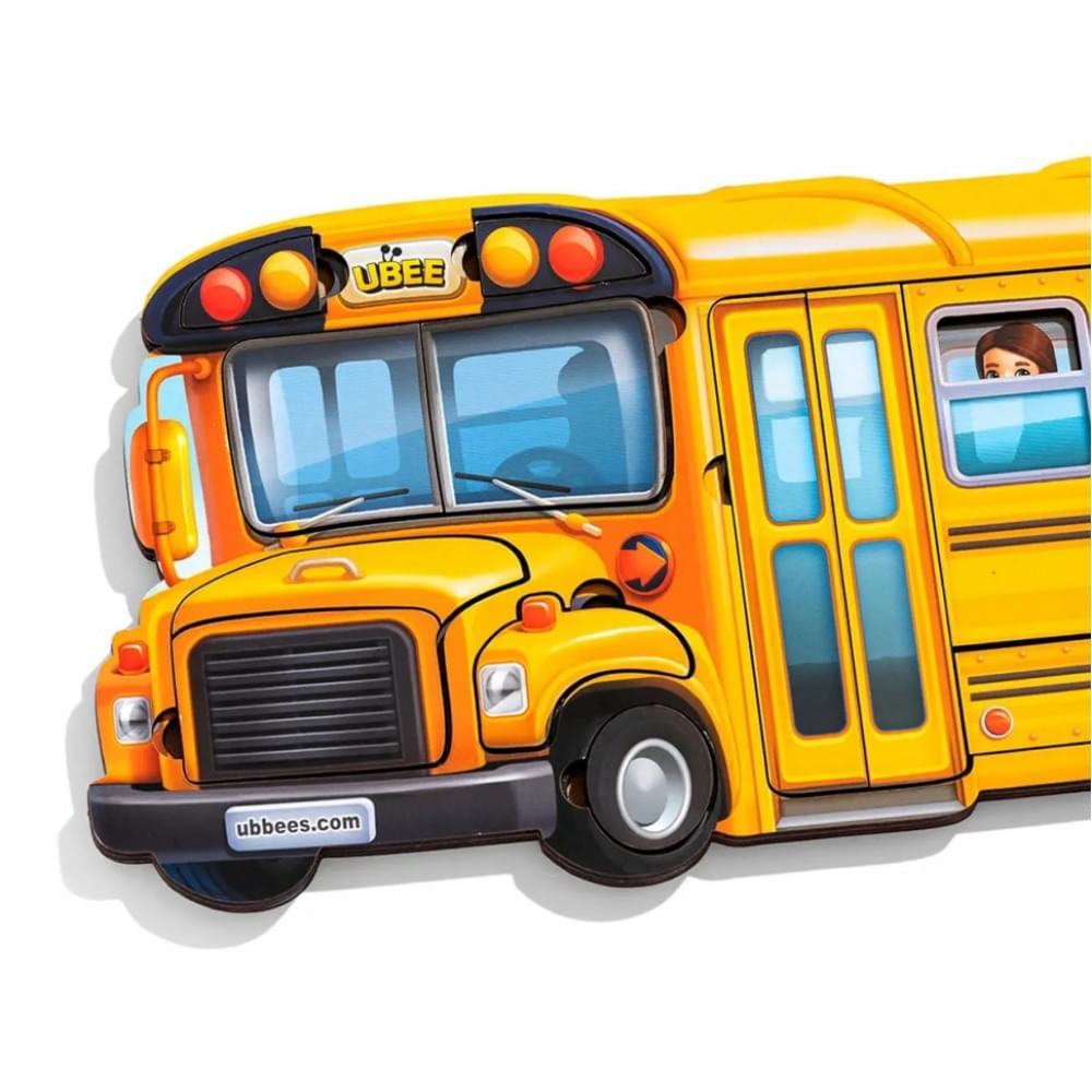 Дерев'яний пазл-вкладиш "Шкільний автобус" (ПСД270) PSD270