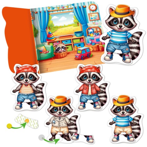 Гра розвиваюча з липучками "Енотик" VT1320-02, 9 елементів одягу