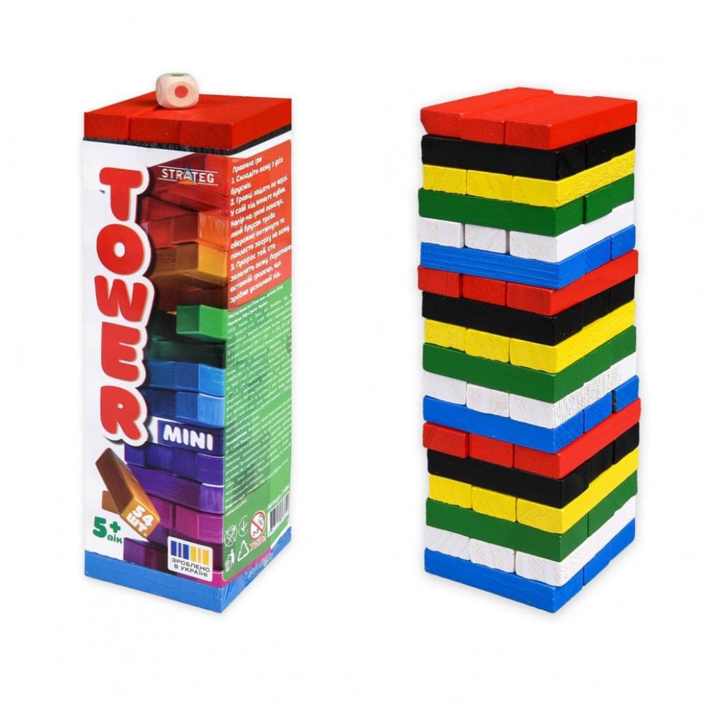 Настільна гра "TOWER MINI" 31064, 54 бруска, кубик