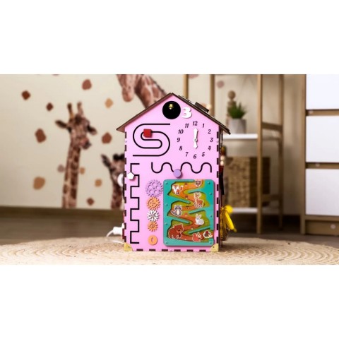 Розвиваюча іграшка Бізікуб "Будинок" TG200111 рожевий, 55х30х30 см