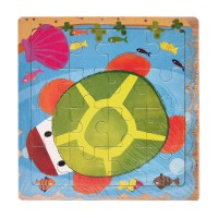 Дерев'яний пазл-вкладиш Черепаха 73260-12, 16 деталей