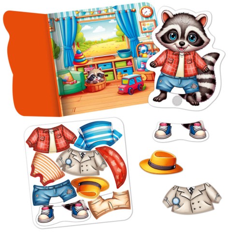 Гра розвиваюча з липучками "Енотик" VT1320-02, 9 елементів одягу