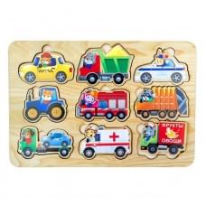 Дерев'яний пазл-вкладиш "Транспорт" Ubumblebees (ПСД130) PSD130, 9 елементів