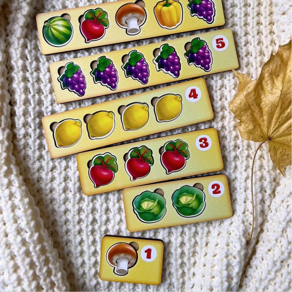 Дерев'яна настільна гра "Рахунок -1" Ubumblebees (ПСД069) PSD069 сортер-комодик