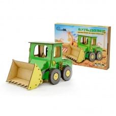 Дитячий дерев'яний 3D конструктор "Бульдозер" Puz-26918, 91 деталь