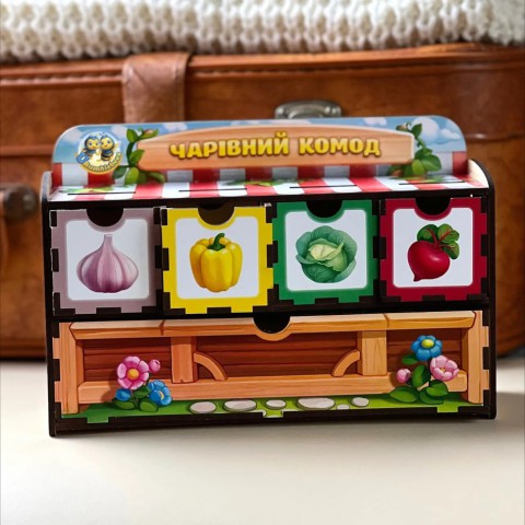 Дерев'яна настільна гра "Рахунок -1" Ubumblebees (ПСД069) PSD069 сортер-комодик