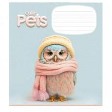 Зошит учнівський "Cute pets" 012-3253K-4 в клітинку, 12 аркушів