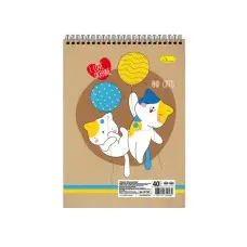 Блокнот "I love Ukraine and cats" А6 АП-1907-9, 40 аркушів, пружина зверху