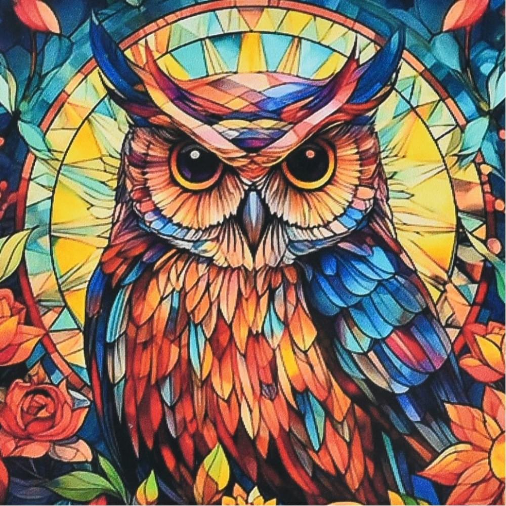 Алмазна мозаїка "Вітражна мудрість" DEEX16281 не повна викладка 30х30 см