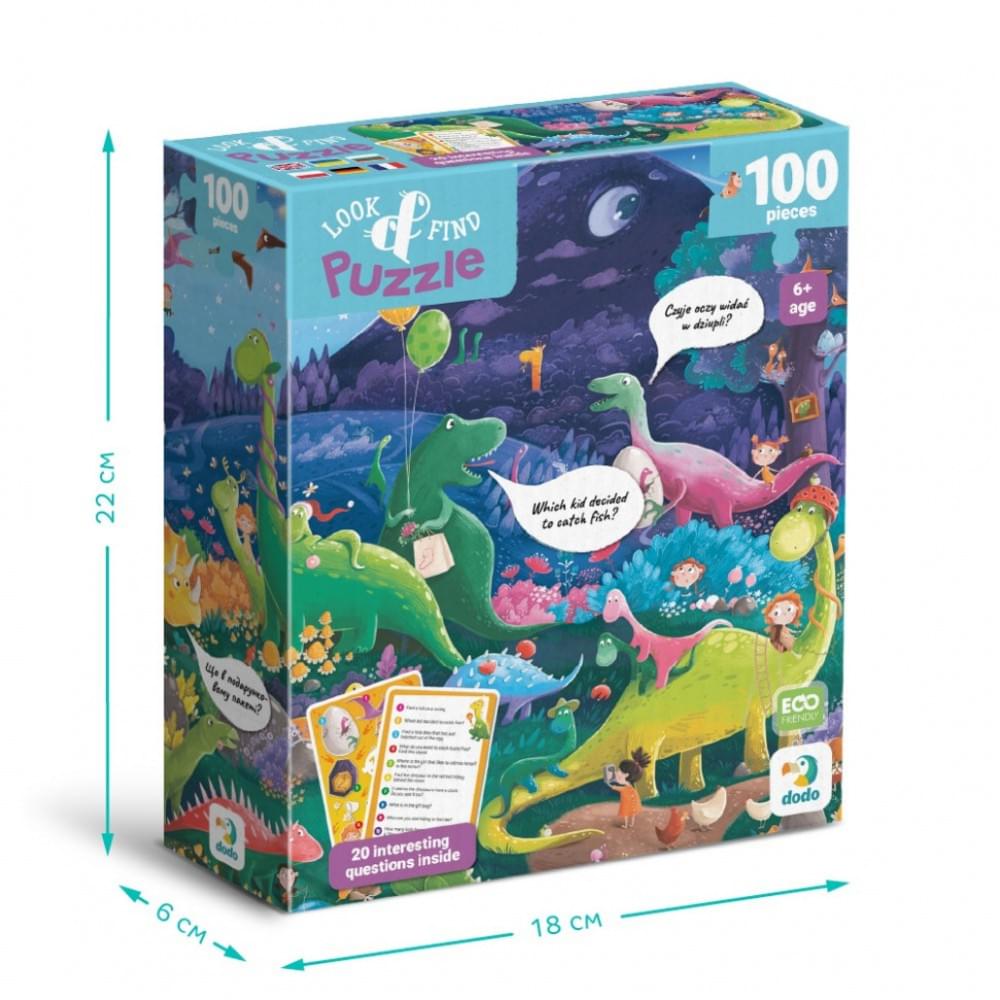 Дитячий пазл Шукай та знаходь "Країна динозаврів" DoDo Toys 300669, 100 елементів
