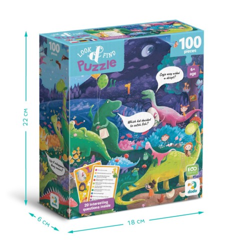 Дитячий пазл Шукай та знаходь "Країна динозаврів" DoDo Toys 300669, 100 елементів
