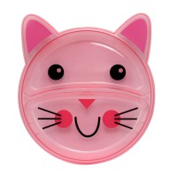 Дитяча секційна тарілочка "Кіт" 6000_кіт_рожевий