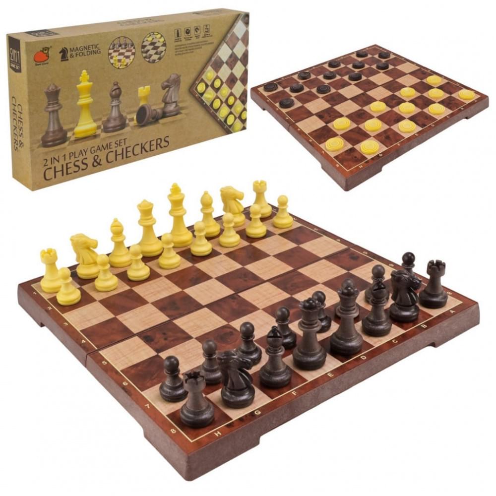 Набір настільних ігор "Магнітні шахи, шашки" 2 в 1 2458, 30,5х30,5х2 см