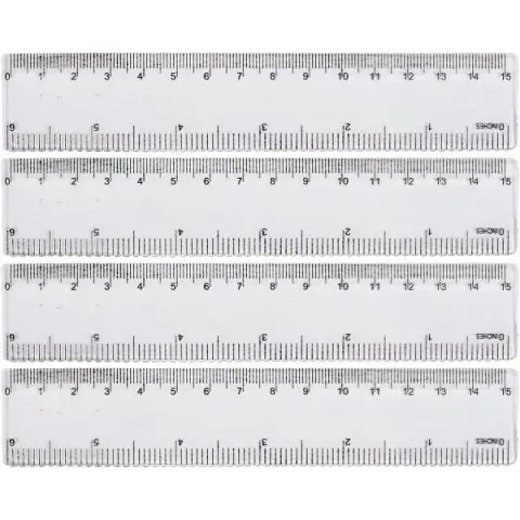 Лінійка прозора Bambi 8815 пластикова, 15 см