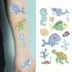 Набір дитячих блискучих тимчасових тату «Морські тварини» kids-tatto-see-set10