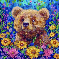 Алмазна мозаїка "Ведмедик" BH035 неповна викладка 25х25 см