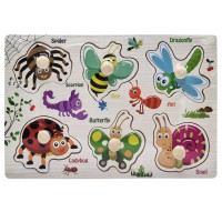 Дерев'яний пазл-вкладиш Комахи 53972-4 ручка-тримач, у плівці