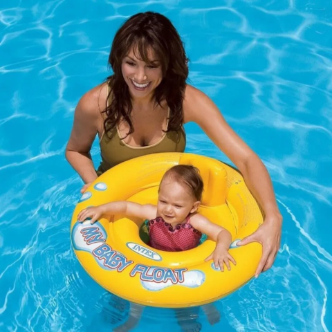 Дитячий пліт для плавання зі спинкою 59574, 1-2 роки, до 15 кг