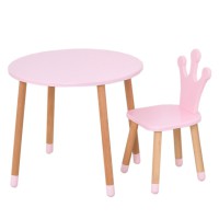 Столик зі стільцем "Корона" 06-025R-ROUND круглий, рожевий