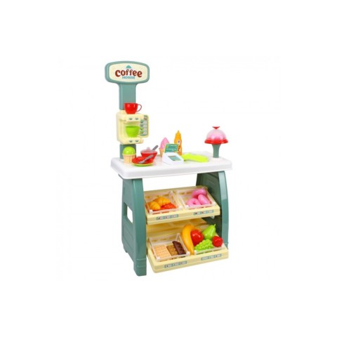 Ігровий дитячий набір "Кав'ярня" 9765TXK прилавок з полицями, іграшкові солодощі