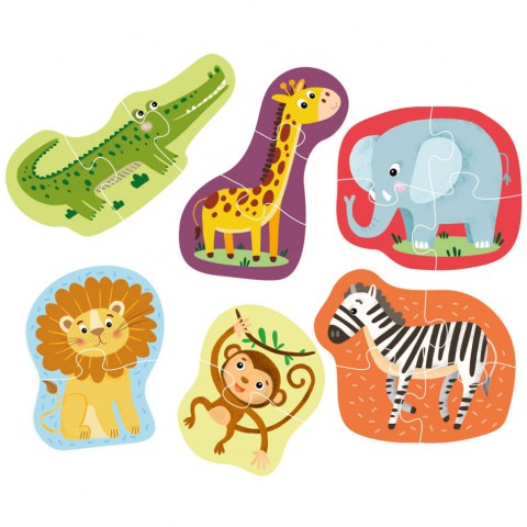 Дитячий пазл Дикі тварини DoDo 300153, 2-3-4 елемента
